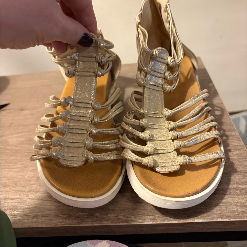 MIA Gold Braided Sandals